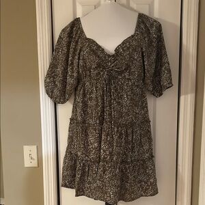 Elegant olive  Floral Women's Dress